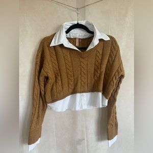 Anthropologie Pilcro Preppy Cropped Blouse